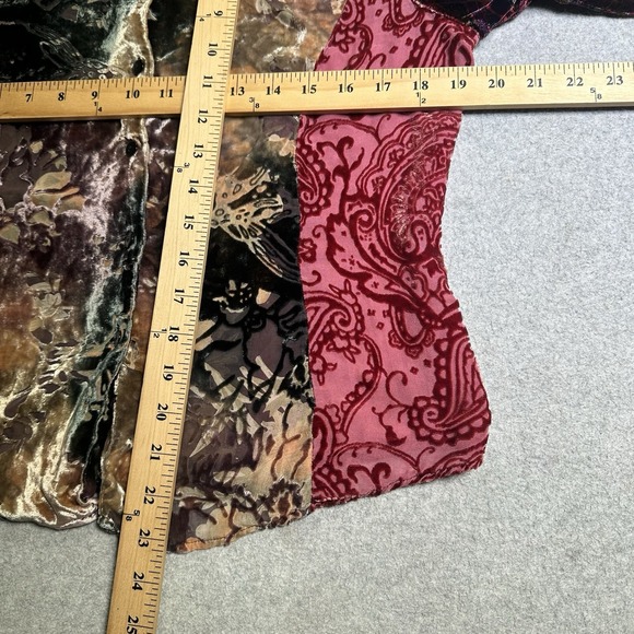 COLDWATER CREEK Women's Silk Velvet Sheer Burnout Button Front Top‎ Size Medium - Picture 8 of 9